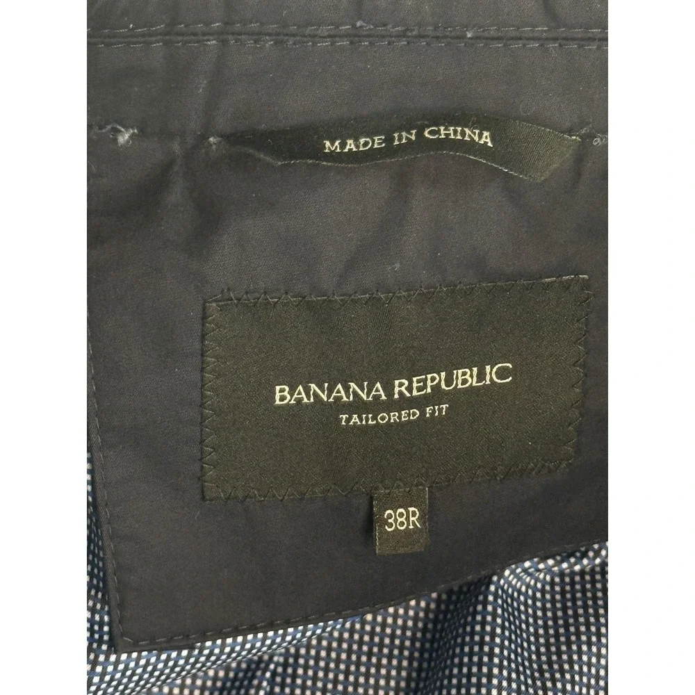 Banana Republic Blazer Mens 38R‎ Blue Cotton Tailored Fit Casual Jacket